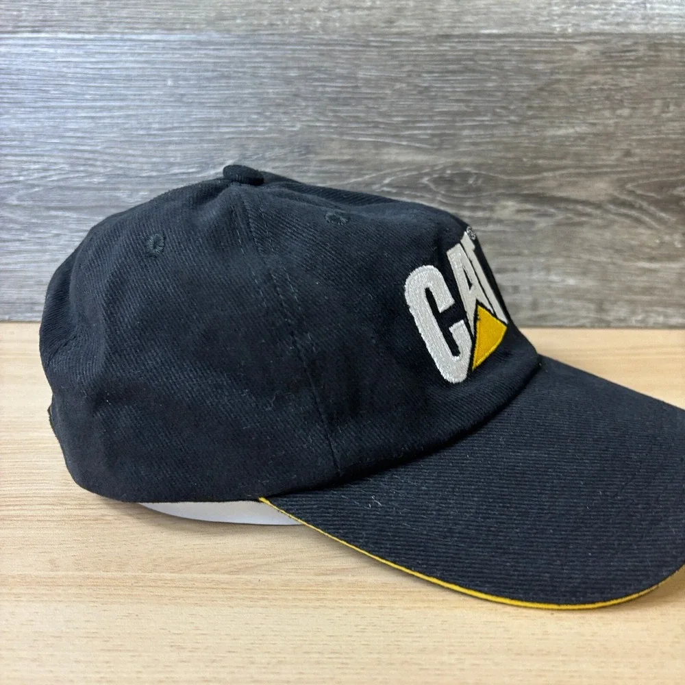 CAT Hat Cap Strap Back Black Outdoors Work Wear One Size Adjustable Mens‎